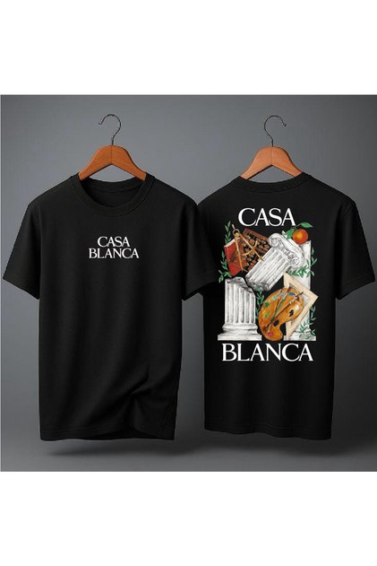 casa blanca baskılı oversize t-sirth