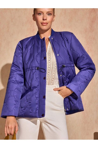 Women's Royal Blue Quilted Coat