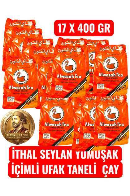 Alwazah Imported Ceylon Soft Drinkable Small Grain Black Tea (17X 400 Gr)