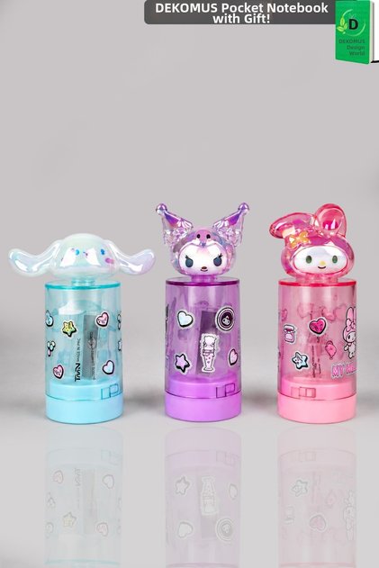 X Dekomus Licensed Cinnamoroll, Kuromi and My Melody Best Friends 3D Figured Pencil Sharpener Set