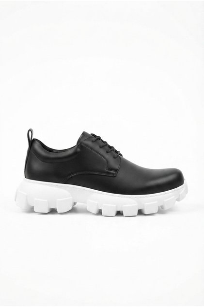 Trox premium tractor sole 5 cm height increasing men's sports casual shoes black white