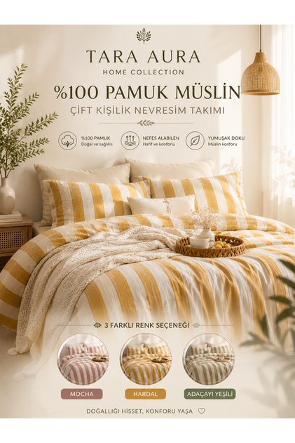 Pure Aura 100% Cotton Double Duvet Cover Set