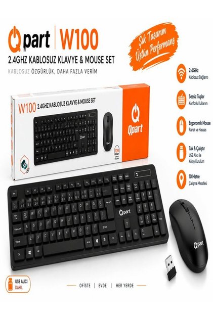 W100 2.4 Ghz Kablosuz Klavye & Mouse Set