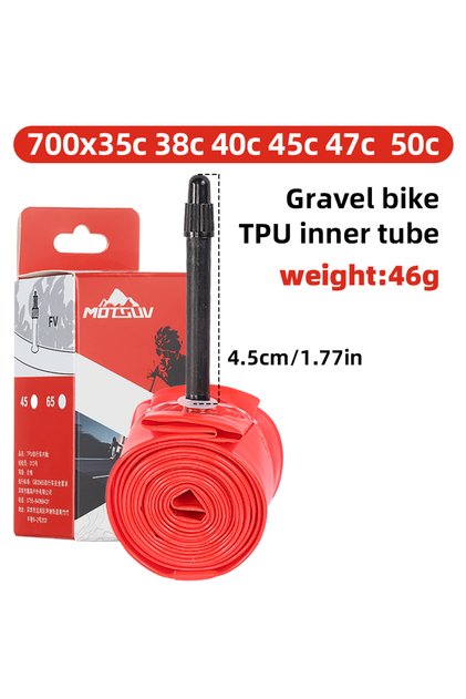 700c 45mm MOTSUV High Quality TPU 700C GRAVEL Road Bike Inner Tube 700x35-50C For 35C 38C 40C 45C 50