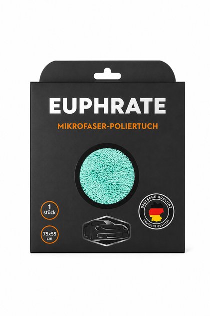 EUPHRATE 75x55 cm Çift Taraflı Mikrofiber Oto Kurulama ve Parlatma Bezi | Cam, Ayna ve Kaporta Temizlik Bezi
