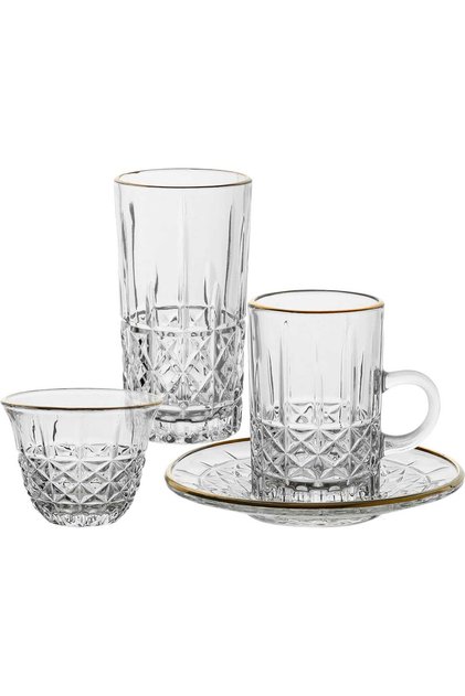 Bialat Tea and Coffee Serving Set, 30 Pieces - Clear