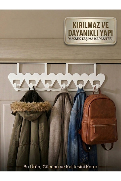 Kalp Detaylı Dayanıklı Kapı Arkası Askılık Banyo ve Kıyafet Askılığı