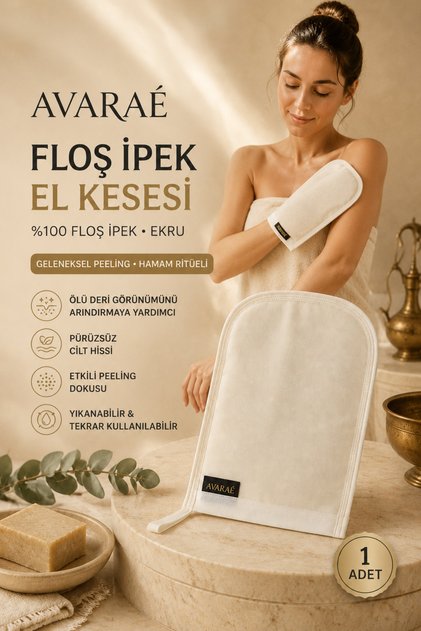 Premium Hand Scrubbing Glove for Face and Body, Fine Muslin Woven Hammam Scrubbing Glove, Ecru