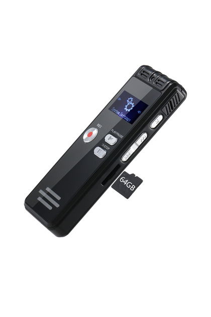 64GB TF CARD Digital Voice Activated Recorder with Playback - 2200 Hours Audio Recording Device, 153