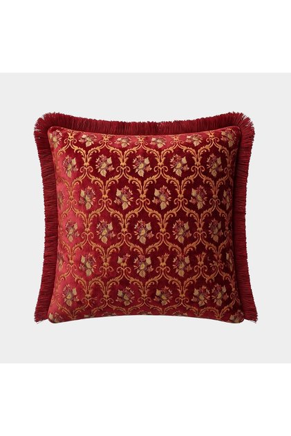 "Valmont" Tasseled Patterned Throw Pillow Cover - 45X45