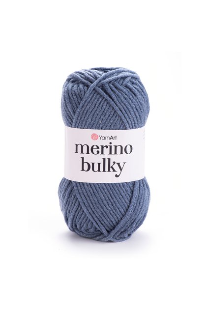 Merino Bulky - Ață de tricotat manual Gri-albastru-3864