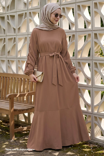 Rochie maro lapte elastic creponată