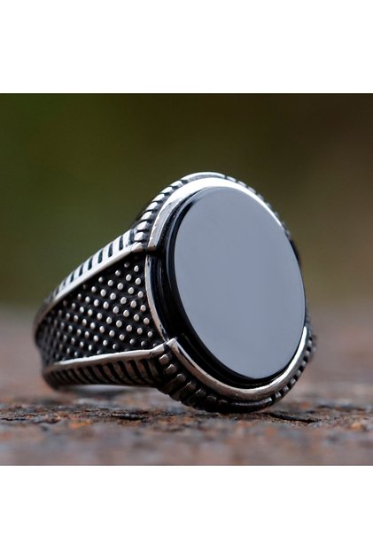 12 As Shown New Fashion Retro Ring Geometric Black Zircon Stone For Anniversary Party Wedding Men's