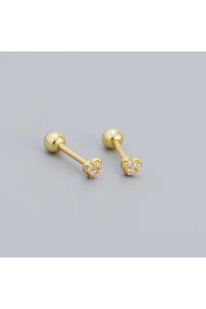 1 Pair AED18-9 New Fashion Heart Stud Earrings for Women Hypoallergenic Screw Cartilage Helix Earrin