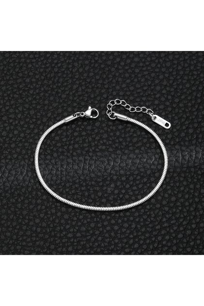 1.2mm silver color Silver Color Stainless Steel Square Snake Bone Chain Bracelet Titanium Steel Men