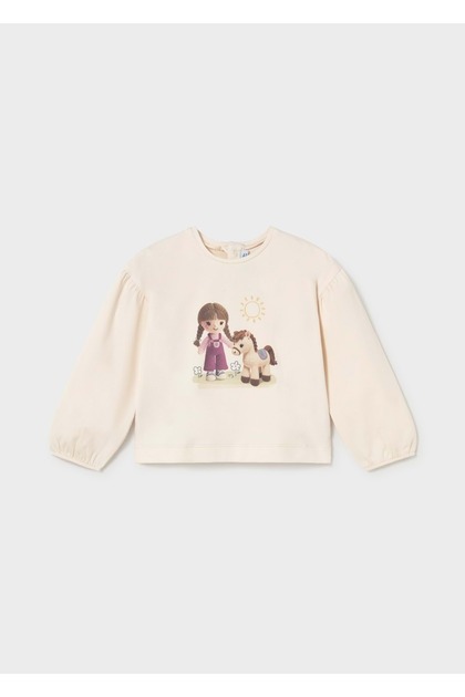 Girl's Long Sleeve T-Shirt Cream