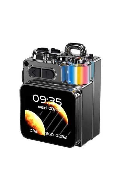 black DK08 Wireless Bluetooth 5.4 Metal Mechanical Speaker with LED Display Screen RGB Desktop Subwo