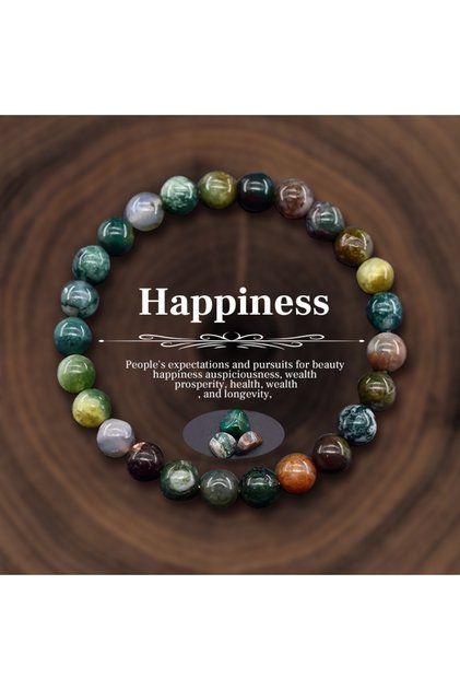 BR24Y0630-24 8mm Natural Stone Beaded Bracelet for Women Men Amethysts Crystal Qua