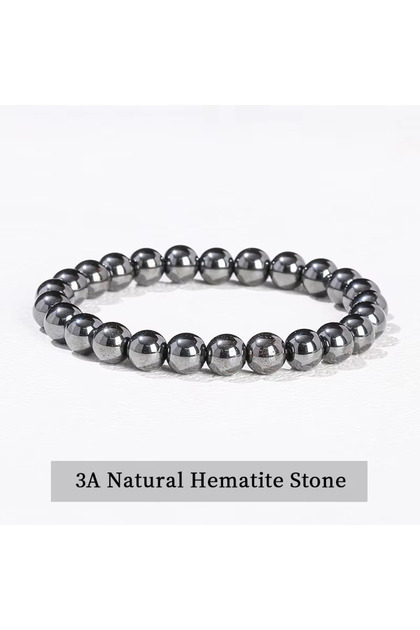 8mm Hematite Stone 3 Pcs/Set Bohemian Gemstone Bracelet Women Men Wealth & Love Tiger Eye Black Obsi