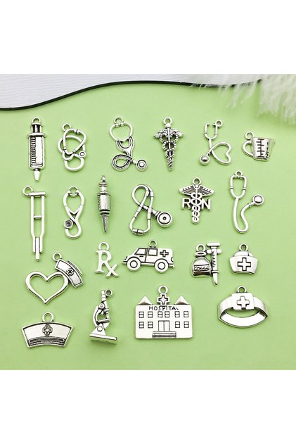 Mix-21pcs 20/21pcs Alloy Medical Tool Charms Doctor Nurse Pendants for DIY Necklace Bracelet Jewelry