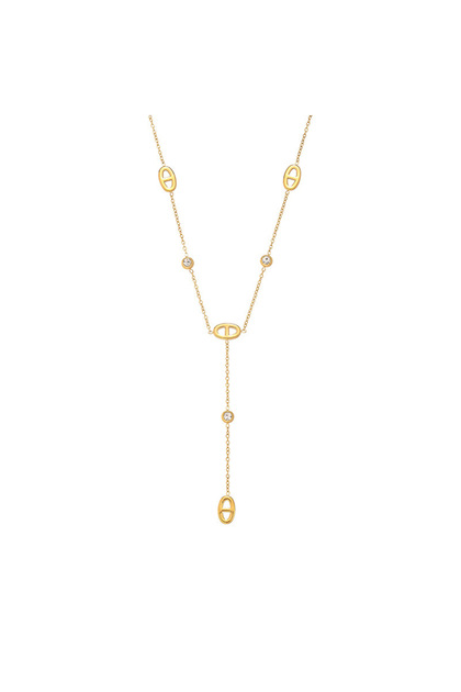 Tassel necklace French-Style Minimalist White Diamond Pig-Nose Versatile Exquisite Simple Design Tit