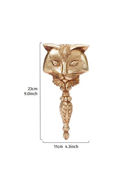 hulijingmianBJ-jin 1PC, Resin Fox-Shaped Mirror Decorative Item, Makeup Mirror Beauty Mirror