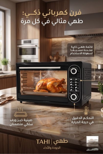 فرن كهربائي DENX DX2529 سعة 48 لترًا، 2000 واط