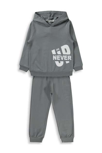 Civil Boys' Basic 2-Piece Tracksuit Set | 2 Threaders - 2 Threaders Long Arm | School Nursery and Daily Use - Gray