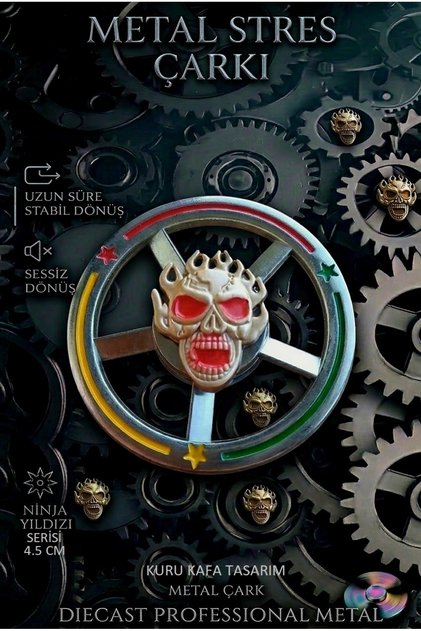 OYUNCAKSAHİLİ Stres Çarkı Metal Ninja Yıldızı Serisi Model Uzun