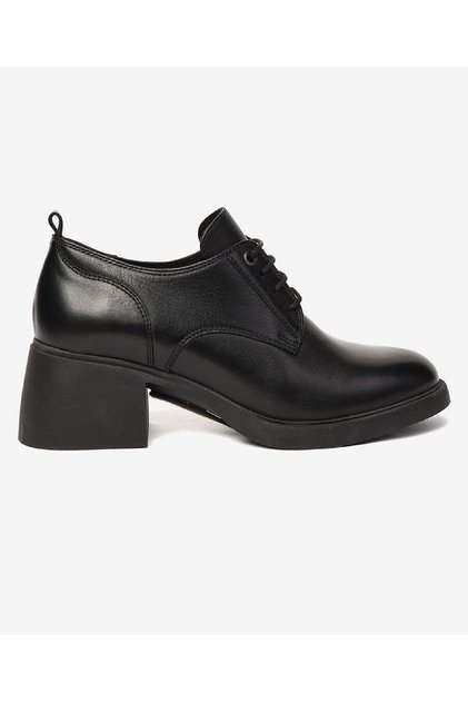 59119 Zn Deri Comfort Klasik Oxford Kadın Ayakkabı SİYAH