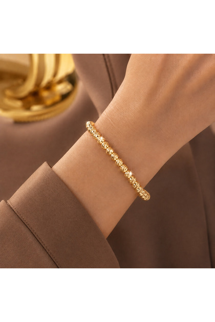 Dorika Top Detay Çelik Bileklik | 316L Paslanmaz Çelik | Gold Renk | Suya Dayanıklı