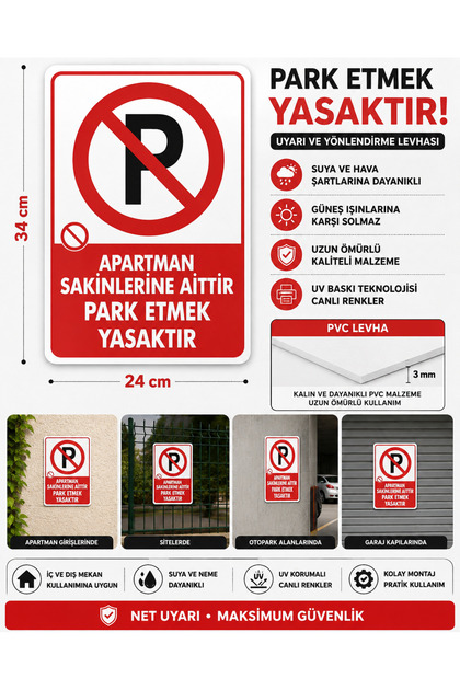Essafe Uyarı Levhaları Park Etmek Yasaktır PVC 25 x 35 cm Fiyatı