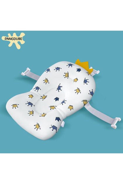 Crown PANGDUBE Baby Bathtub Pad Ajustable Bath Support Seat Newborn Bathing Cushion 0~1 Year Old Bab