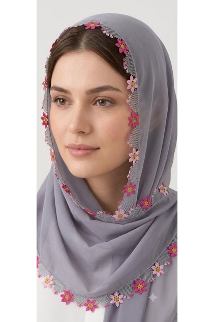 Needlepoint Gray Color Prayer Rug