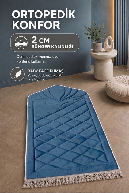 Ortopedik Kapitoneli Yumuşak Diz Ağrıtmaz Lüks Süngerli Namazlık Çeyizlik Hediyelik Seccade