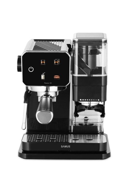 Flavor 20 χειροκίνητη μηχανή εσπρέσο, 1350 W, 20 μπάρες, ενσωματωμένη δεξαμενή 115 g, δεξαμενή 0,9 l, αφρισμός, μαύρο