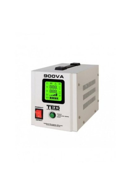 UPS για TED Electric Central Power Supply, Central Power Source, 900VA, 500W, LCD Screen and Pure Sine Wave, 12V Battery
