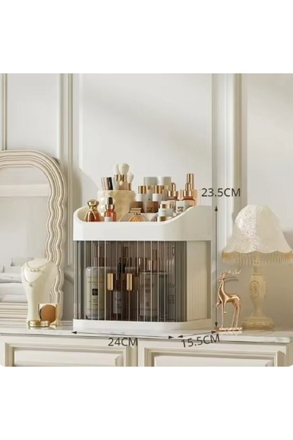 Two layers Cosmetics Storage Box Large Capacity Dressing Table Skin Care Products Storage Rack Drawe