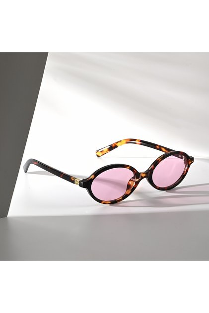 Douhua Pink A Pair of Oval Retro PC Glasses for Men and Women with A Small Face Design/versatile for
