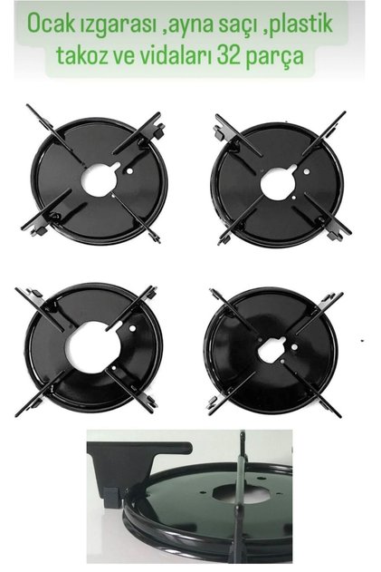 Kumtel Termikel Alveus Ve Bir Çok Marka Için Cam Ocak Izgara Ve Bek Aynası Izgara Takımı 32 Parça