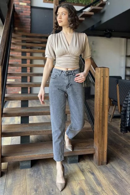 Women's High Waist Mom Jeans Denim Pants