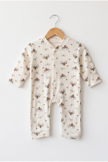 Baby Dog Desenli Bebek Tulumu 3-6-9 Ay % 100 Pamuk
