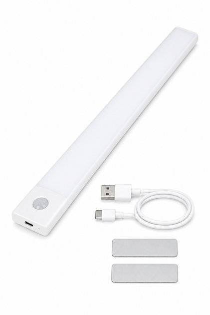 Denumire: Lampă LED NB-023 pentru mobilier, 40 cm, senzor de mișcare, 3 nuanțe de lumină, luminozitate reglabilă, reîncărcabilă USB, montaj magnetic, Alb