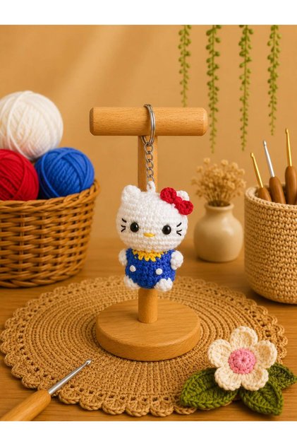 Amigurumi Knitted Keychain - Handmade Bag Accessory and Gift-Ready Animated Character