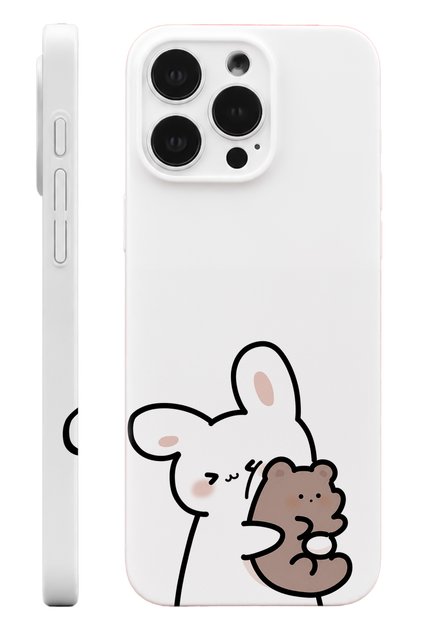 iPhone 14 Pro Max Tavşan Protect Slim Glossy Full Covering Print Camera Protected Phone Case