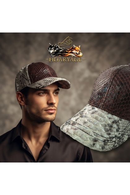 Genuine Snakeskin Suede Detailed Baseball Cap Hat