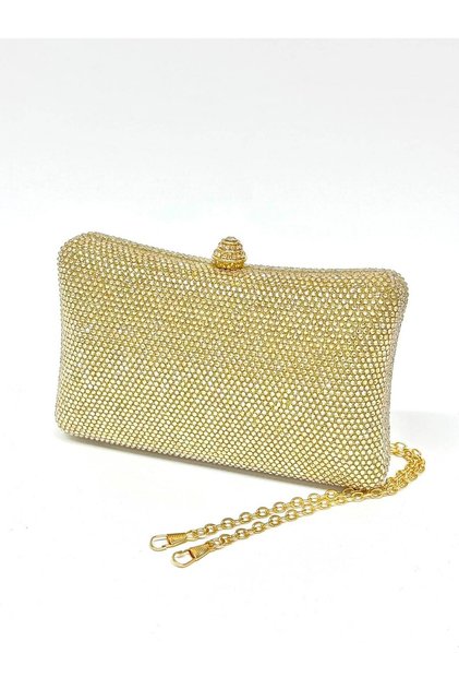 Women's Evening Dress Exclusive Gold Shiny Chain Strap Wedding Engagement Night Party Bag