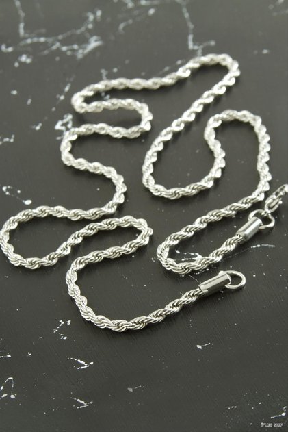 ILKESTOR Twisted Steel Necklace, 55 cm (230849), Silver Color
