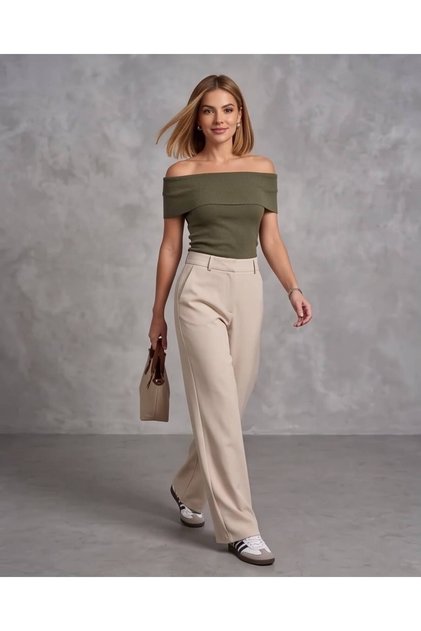 Women's Layered Detail Madonna Collar Blouse