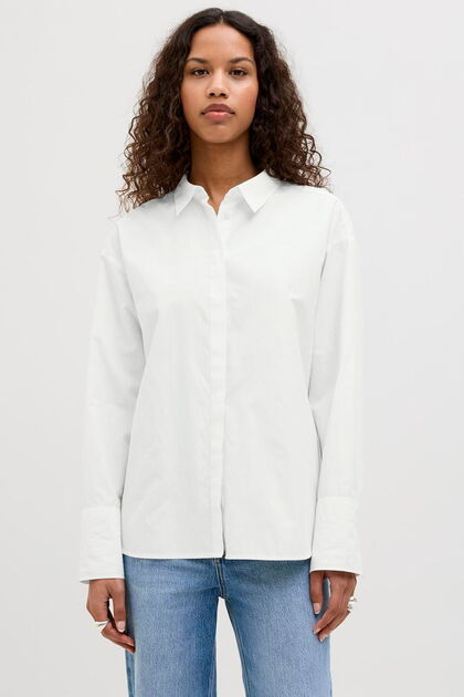 Kadin Relaxed Fit Uzun Kollu Poplin Gömlek - Caro